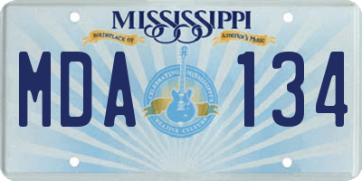 MS license plate MDA134