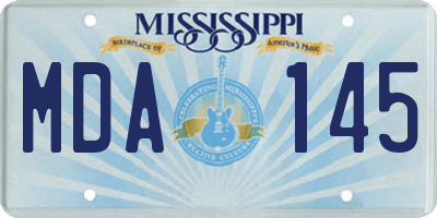 MS license plate MDA145