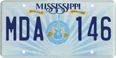 MS license plate MDA146