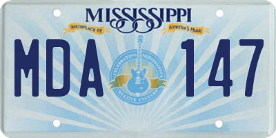 MS license plate MDA147