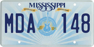 MS license plate MDA148