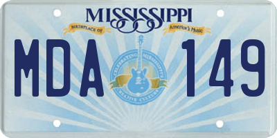MS license plate MDA149