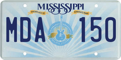 MS license plate MDA150