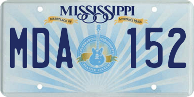 MS license plate MDA152