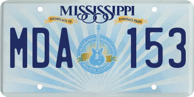 MS license plate MDA153