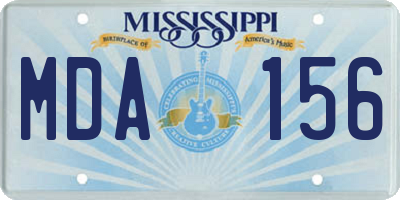 MS license plate MDA156