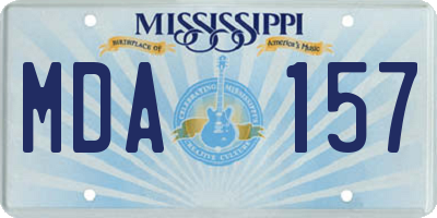 MS license plate MDA157