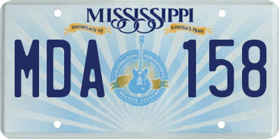 MS license plate MDA158