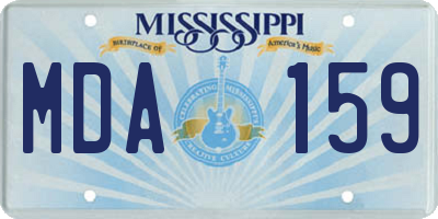 MS license plate MDA159