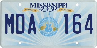 MS license plate MDA164