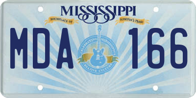 MS license plate MDA166