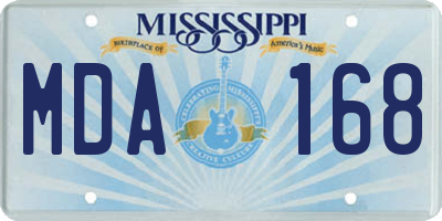 MS license plate MDA168