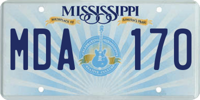 MS license plate MDA170