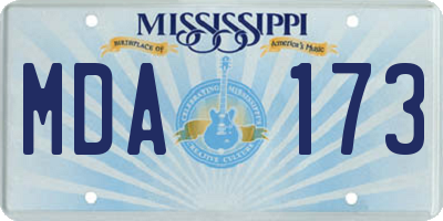 MS license plate MDA173