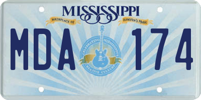 MS license plate MDA174