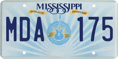 MS license plate MDA175