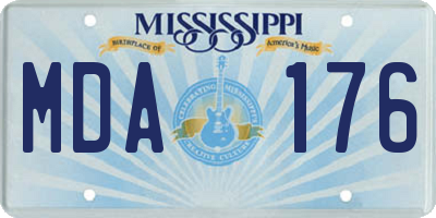 MS license plate MDA176