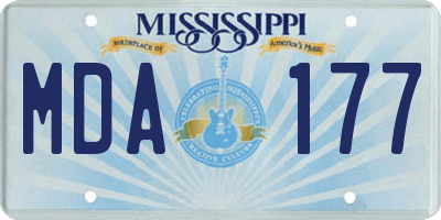 MS license plate MDA177
