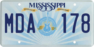 MS license plate MDA178