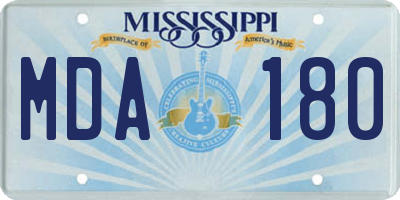MS license plate MDA180