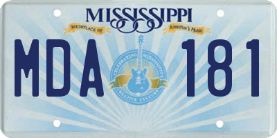MS license plate MDA181