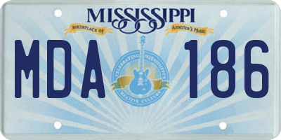 MS license plate MDA186