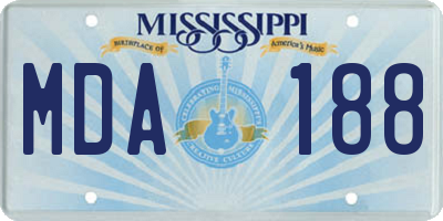 MS license plate MDA188