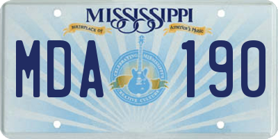 MS license plate MDA190