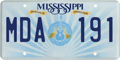 MS license plate MDA191