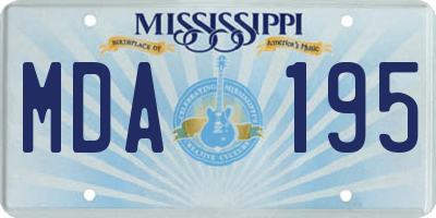 MS license plate MDA195