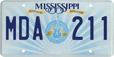 MS license plate MDA211