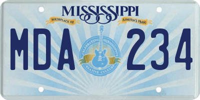 MS license plate MDA234