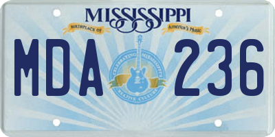 MS license plate MDA236