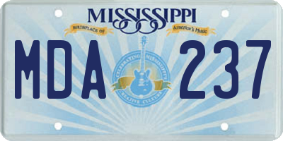 MS license plate MDA237