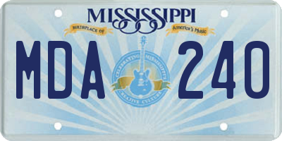 MS license plate MDA240