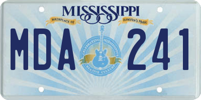 MS license plate MDA241