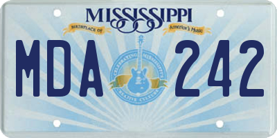 MS license plate MDA242