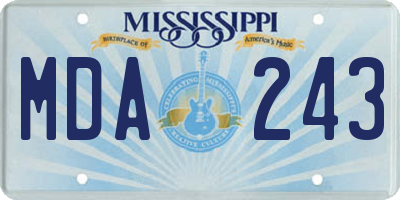 MS license plate MDA243