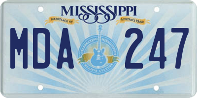 MS license plate MDA247