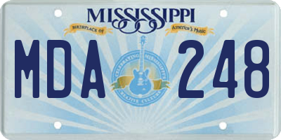 MS license plate MDA248