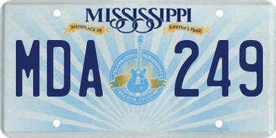 MS license plate MDA249
