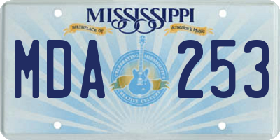 MS license plate MDA253