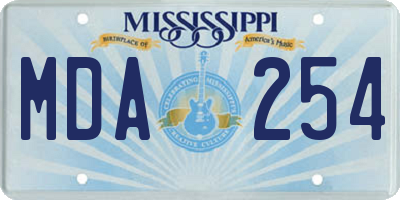 MS license plate MDA254