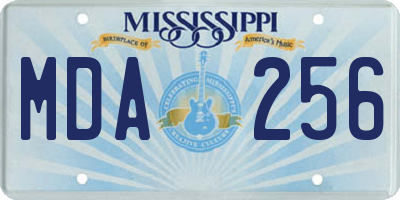 MS license plate MDA256