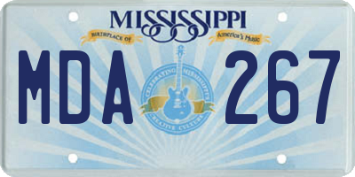 MS license plate MDA267