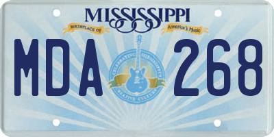 MS license plate MDA268
