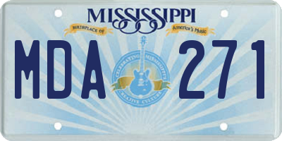 MS license plate MDA271