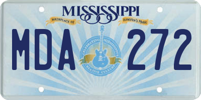 MS license plate MDA272