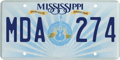 MS license plate MDA274