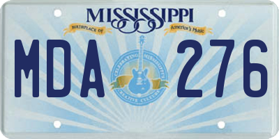 MS license plate MDA276